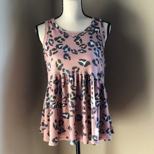 Leopard Print Peplum Tank